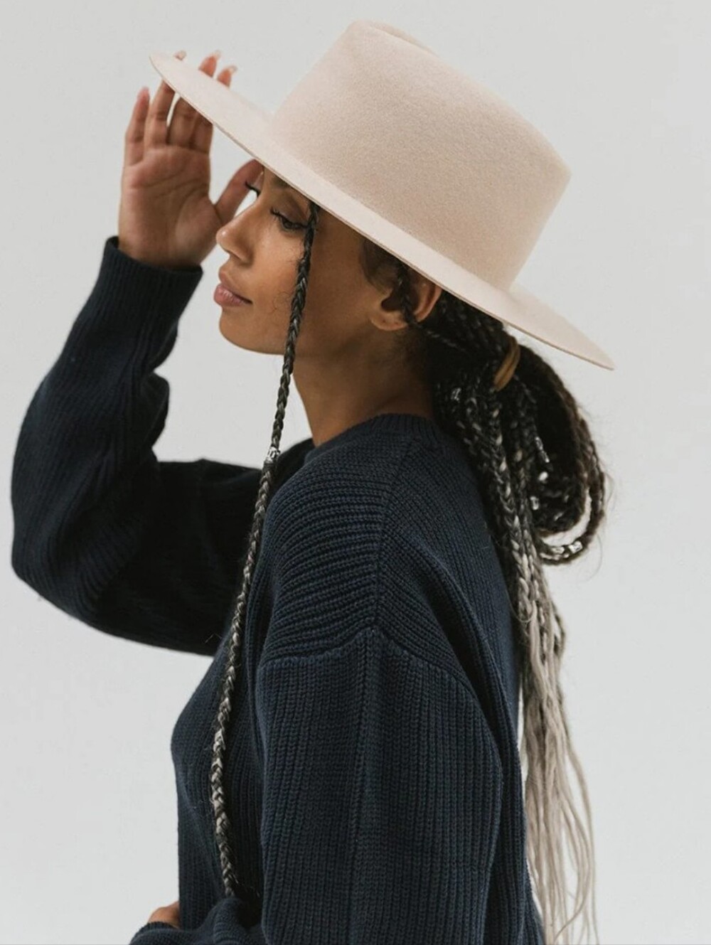 Gigi Pip Dakota Wide Brim Hat Cream